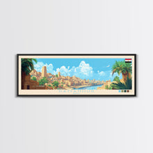 Load image into Gallery viewer, Damanhur, Egypt Panoramic Travel Poster Canvas Print, Damanhur, Egypt Painting, Egypt Art, Damanhur Travel Art, Guest Room Painting

