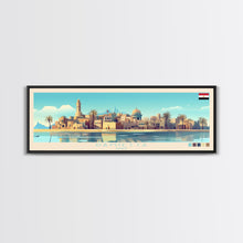 Load image into Gallery viewer, Damietta, Egypt Panoramic Travel Poster Canvas Print, Damietta, Egypt Painting, Egypt Art, Damietta Panoramic Travel Art, Travel Painting
