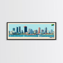 Load image into Gallery viewer, Dar es Salaam, Tanzania Panoramic Travel Poster Canvas Print, Dar es Salaam, Tanzania Painting, Tanzania Art, Dar es Salaam Travel Art, Living Room Painting
