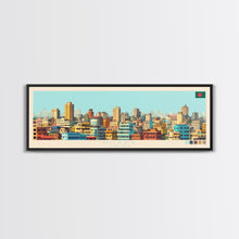 Load image into Gallery viewer, Dhaka, Bangladesh Panoramic Travel Poster Canvas Print, Dhaka, Bangladesh Painting, Bangladesh Art, Dhaka Travel Art, Guest Room Painting
