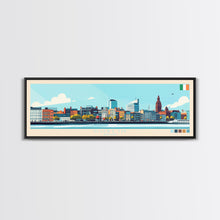 Load image into Gallery viewer, Dublin, Ireland Travel Poster Panoramic Canvas Print, Dublin, Ireland Painting, Ireland Art, Dublin Travel Art, Guest Room Painting
