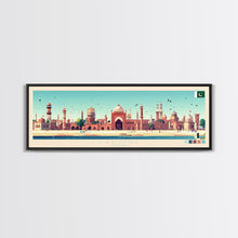 Load image into Gallery viewer, Lahore, Pakistan Panoramic Travel Poster Canvas Print, Lahore, Pakistan Painting, Pakistan Art, Lahore Travel Art, Guest Room Painting
