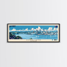 Carregar imagem no visualizador da galeria, Auckland, New Zealand Panoramic Canvas Print, Auckland, New Zealand Painting, New Zealand Art, Auckland Travel Poster, Travel Art, Vacation Gift
