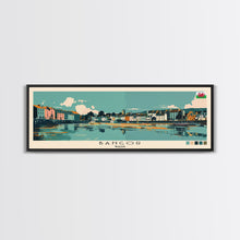 Load image into Gallery viewer, Bangor, Wales Panoramic Canvas Print, Bangor, Wales Painting, Wales Art, Bangor Travel Poster, Travel Art, Housewarming Gift
