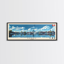Load image into Gallery viewer, Barrie, Canada Panoramic Canvas Print, Barrie, Canada Painting, Canada Art, Barrie Travel Poster, Travel Art, Guest Room Painting

