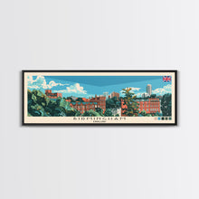 Cargar imagen en el visor de la galería, Birmingham, England Panoramic Canvas Print, Birmingham, England Painting, England Art, Birmingham Travel Poster, Travel Art, Guest Room Painting
