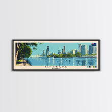 Load image into Gallery viewer, Brisbane, Australia Panoramic Canvas Print, Brisbane, Australia Painting, Australia Art, Brisbane Travel Poster, Travel Art, Living Room Painting
