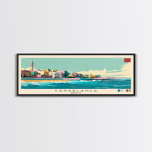 Cargar imagen en el visor de la galería, Casablanca, Morocco Panoramic Canvas Print, Casablanca, Morocco Painting, Morocco Art, Casablanca Travel Poster, Travel Art, Guest Room Painting
