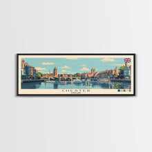 Cargar imagen en el visor de la galería, Chester, England Panoramic Canvas Print, Chester, England Painting, England Art, Chester Travel Poster, Travel Art, Living Room Painting
