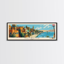 Load image into Gallery viewer, Damanhur, Egypt Panoramic Canvas Print, Damanhur, Egypt Painting, Egypt Art, Damanhur Travel Poster, Travel Art, Housewarming Gift
