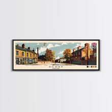 Load image into Gallery viewer, Derby, England Panoramic Canvas Print, Derby, England Painting, England Art, Derby Travel Poster, Travel Art, Vacation Gift
