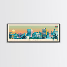 Load image into Gallery viewer, Dhaka, Bangladesh Panoramic Canvas Print, Dhaka, Bangladesh Painting, Bangladesh Art, Dhaka Travel Poster, Travel Art, Guest Room Painting
