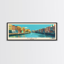 Load image into Gallery viewer, Dublin, Ireland Panoramic Canvas Print, Dublin, Ireland Painting, Ireland Art, Dublin Travel Poster, Travel Art, Guest Room Painting

