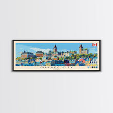 Load image into Gallery viewer, Quebec City, Canada Panoramic Canvas Print, Quebec City, Canada Painting, Canada Art, Quebec City Travel Poster, Travel Art, Vacation Gift
