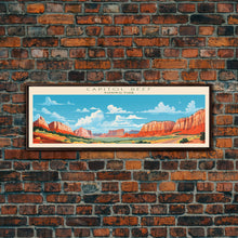 Carregar imagem no visualizador da galeria, Capitol Reef National Park, Panoramic Utah Travel Art, National Park Print, Minimalist Travel Art, Midcentury Modern Style Landscape
