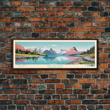 Carregar imagem no visualizador da galeria, Glacier National Park, Panoramic Montana Travel Art, National Park Print, Minimalist Travel Art, Midcentury Modern Style Landscape
