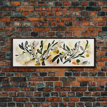 Carregar imagem no visualizador da galeria, Apple Tree Leaves Wall Art, Ready To Hang Canvas Print, Panoramic Art, Floral Arrangement Wall Decor
