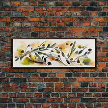 Carregar imagem no visualizador da galeria, Apple Tree Leaves Wall Art, Ready To Hang Canvas Print, Panoramic Art, Floral Arrangement Wall Decor, Above Bed, Above Couch, Above Sofa
