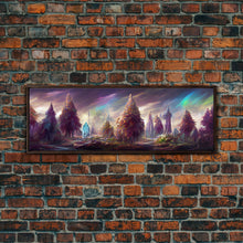 Load image into Gallery viewer, RPG Art, High Fantasy Forest Wall Art, Ready To Hang Canvas Print, Panoramic Art, Fantasy RPG Concept Art
