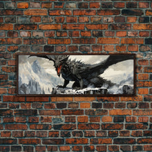 Load image into Gallery viewer, Dragon Painting, Framed Canvas Print, Dragon Art, Fantasy Art, Fantasy Painting, Watercolor Dragon Painting, Art Print
