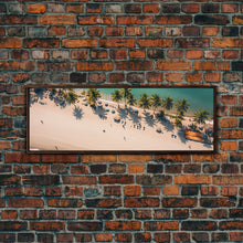 Carregar imagem no visualizador da galeria, Drone Shot of Bora Bora, Vacation Art, Tropical Beach Photography Framed Canvas Print, Panoramic Bird&#39;s Eye View of Paradise
