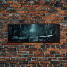 Carregar imagem no visualizador da galeria, An Abandoned Insane Asylum, Canvas Print Framed Halloween Art, Spooky Decor Panoramic Halloween Art, Halloween Wall Art, Halloween Art Print
