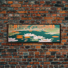 Load image into Gallery viewer, Japanese Style Zen Garden, Extra Large Wall Art, Framed Panoramic Canvas Print, Framed Wall Decor
