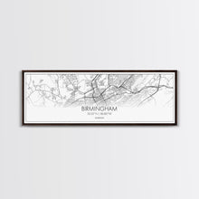 Load image into Gallery viewer, Panoramic Birmingham City Map, Alabama Art, Map Print, Minimalist Wall Art, Canvas Art, Housewarming Gift, Street Map Art, Closing Gift
