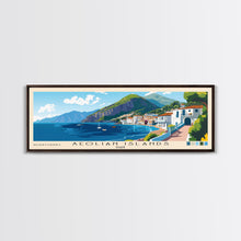 Carregar imagem no visualizador da galeria, Aeolian Islands, Italy Panoramic Print, Vacation Gift, Italy Wall Art, Vacation Wall Art, Vacatation Memories, Beach Decor, Beach Or Lakehouse Art
