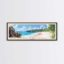 Carregar imagem no visualizador da galeria, Archer’s Bay Beach, Barbados Panoramic Beach Print, Vacation Gift, Barbados Wall Art, Framed Canvas Print, Framed Beach Painting
