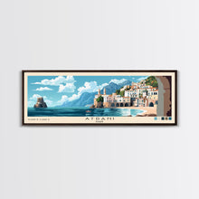 Carregar imagem no visualizador da galeria, Atrani, Italy Panoramic Print, Vacation Gift, Italy Wall Art, Beach Painting, Beach Decor, Beach Or Lakehouse Art
