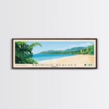 Carregar imagem no visualizador da galeria, Bamboo Beaches, Jamaica Panoramic Print, Vacation Gift, Jamaica Wall Art, Beach Painting, Beach Decor, Large Wall Art, Wood Frame Art
