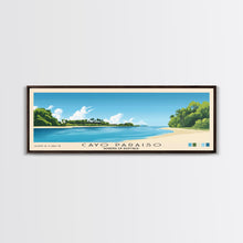 Cargar imagen en el visor de la galería, Cayo Paraiso, Dominican Republic Panoramic Beach Print, Vacation Gift, Dominican Republic Wall Art, Beach Painting, Beach Decor, Beach Painting
