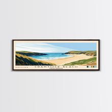 Load image into Gallery viewer, Crantock Beach, United Kingdom Panoramic Beach Print, Vacation Gift, United Kingdom Wall Art, Framed Canvas Print, Framed Beach Painting
