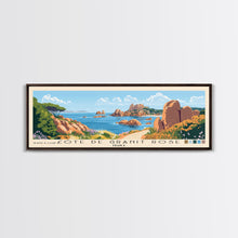 Cargar imagen en el visor de la galería, Côte de Granit Rose, France Panoramic Beach Print, Vacation Gift, France Wall Art, Beach Painting, Beach Decor, Beach Painting
