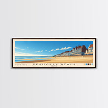 Load image into Gallery viewer, Deauville Beach, France Panoramic Print, Vacation Gift, France Wall Art, Vacation Wall Art, Vacatation Memories, Beach Decor, Beach Or Lakehouse Art
