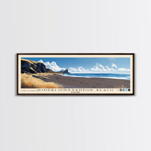 Load image into Gallery viewer, Djúpalónssandur Beach, Iceland Panoramic Print, Vacation Gift, Iceland Wall Art, Vacation Wall Art, Vacatation Memories, Beach Decor, Beach Or Lakehouse Art
