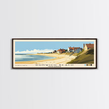 Load image into Gallery viewer, Dunwich Beach, United Kingdom Panoramic Print, Vacation Gift, United Kingdom Wall Art, Beach Painting, Beach Decor, Large Wall Art, Wood Frame Art
