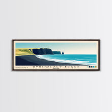 Load image into Gallery viewer, Dyrholaey Beach, Iceland Panoramic Print, Vacation Gift, Iceland Wall Art, Vacation Wall Art, Vacatation Memories, Beach Decor, Beach Or Lakehouse Art
