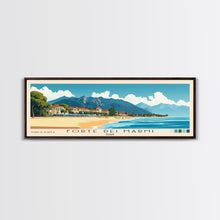 Load image into Gallery viewer, Forte dei Marmi, Italy Panoramic Beach Print, Vacation Gift, Italy Wall Art, Framed Canvas Print, Framed Beach Painting
