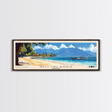 Carregar imagem no visualizador da galeria, Gili Islands, Indonesia Panoramic Print, Vacation Gift, Indonesia Wall Art, Beach Painting, Beach Decor, Beach Or Lakehouse Art
