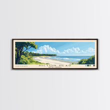 Cargar imagen en el visor de la galería, Hilton Head, South Carolina Panoramic Beach Print, Vacation Gift, South Carolina Wall Art, Framed Canvas Print, Framed Beach Painting
