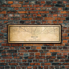 Load image into Gallery viewer, Dallas Panoramic Map Canvas Print, Texas Map Print, Texas Wall Art, Dallas Map Poster, US, Maps, Dallas Maps, Map Gifts, Large Framed Map
