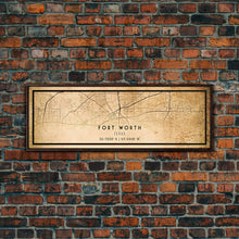 Load image into Gallery viewer, Fort Worth Panoramic map print poster or framed canvas, Texas map print poster canvas, Fort Worth city map print poster canvas, Panther City
