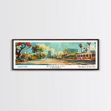 Carregar imagem no visualizador da galeria, Anaheim California Panoramic Wall Art, Retro Pop Art Framed Canvas Print, Mid Century Modern Travel Poster, Living Room Decor, Wall Hanging
