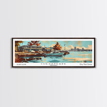Load image into Gallery viewer, Chesapeake Virginia Panoramic Wall Art, Mid Century Modern Framed Canvas Print, Retro Pop Art Travel Poster, Office Art, Living Room Decor
