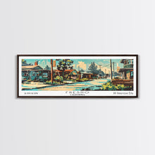 Carregar imagem no visualizador da galeria, Fresno California Panoramic Wall Art, Retro Pop Art Framed Canvas Print, Mid Century Modern Travel Poster, Living Room Decor, Wall Hanging, Office Art
