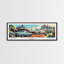Load image into Gallery viewer, Phoenix Arizona Panoramic Painting, Retro Style Framed Canvas Print, Mid Century Modern Art, Pop Art Travel Poster, Home Office Decor
