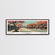 Carregar imagem no visualizador da galeria, Anaheim California Panoramic Painting, Framed Canvas Print, Mid Century Modern Wall Art, Retro Pop Art Travel Poster, Office Decor, City Art
