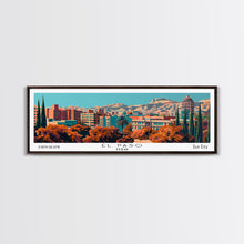 Load image into Gallery viewer, El Paso Texas Panoramic Painting, Framed Canvas Print, Mid Century Modern Wall Art, Retro Pop Art Travel Poster, Home Decor, City Art
